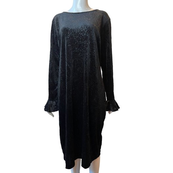 New York Company Womens Paisley Jacquard Print Dress CN140054 Black Size XXL - Picture 1 of 9